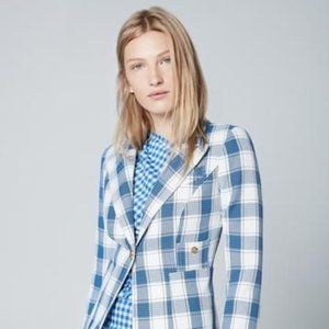 SMYTHE Duchess Blazer, Pacific Blue Check | NWT
